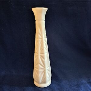 Mid Century Vintage Starburst Milk Glass Bud Vase